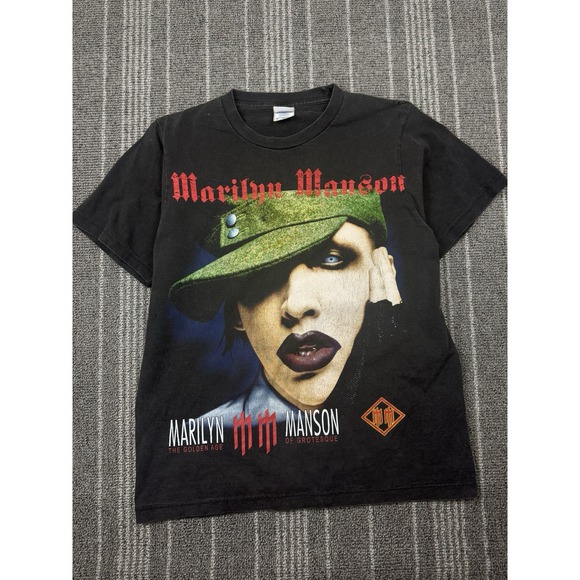 Marilyn Manson Shirt Mens Medium Black VintageY2K 2003 Golden Age of Grotesque - Picture 1 of 14